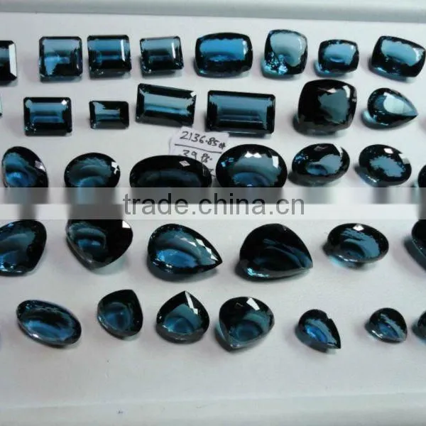 London Blue Topaz Cabochon Loose Calibrated Briolettes Faceted Cut photo-2
