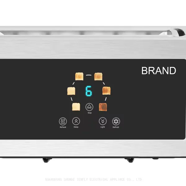 Tenfly Stainless Steel 2 Slice Toaster, Automatic Pop-up TouchScreen Bread Toaster, Home Breakfast Sandwich Maker Factory Custom photo-3