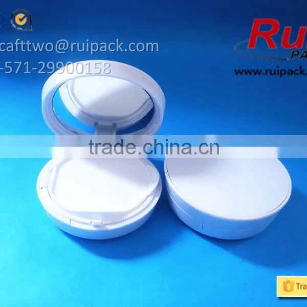 Round White Air Cushion Empty Compact Powder Case, Two Layers Cosmetic Compact Powder Box/container for Solid Perfume photo-4