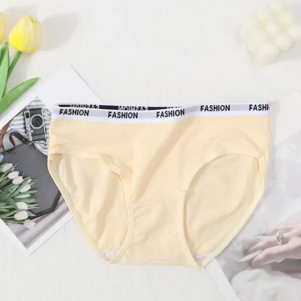 Ladies Pure Cotton Underwear Mid Waist, Girls Cute Candy Color, Pure Cotton Crotch Triangle Pants photo-2