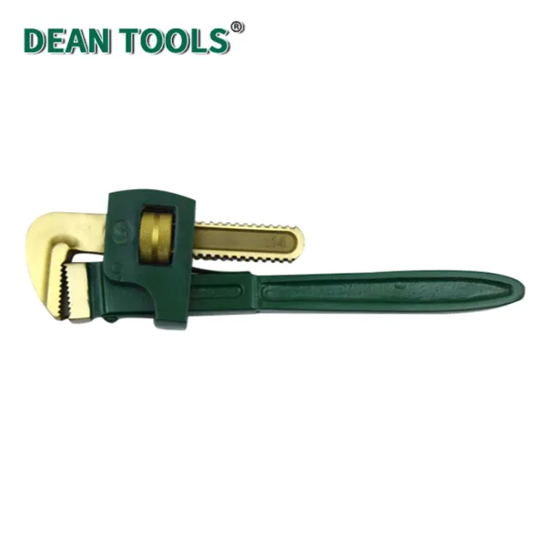 Non-Sparking British Type Pipe Wrench,British Type Design,Adjustable Jaw,Serrated Jaw