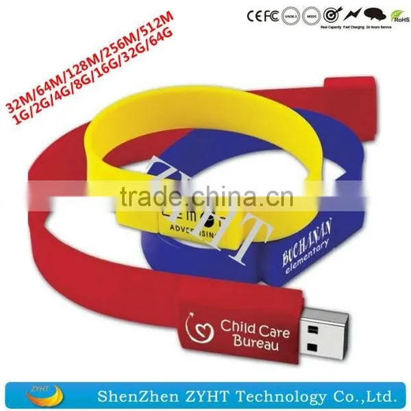 64MB~64GB Promotional Bracelet USB Flash Drive With Logo Print in PVC Directly From Shenzhen Factory photo-4