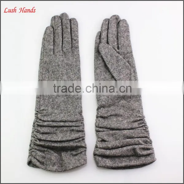 Ladies Wearing Spring Thin Long Wool Gloves