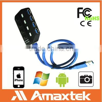 4 Port USB3.0 Hub With Idividual Switch and LED Indicator photo-2