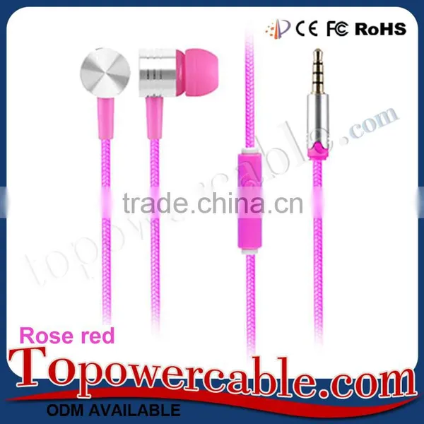 New Stuff Nylon Braid In-Ear Earphones Stereo Earbuds Headphone With Microphone For Samsung photo-2