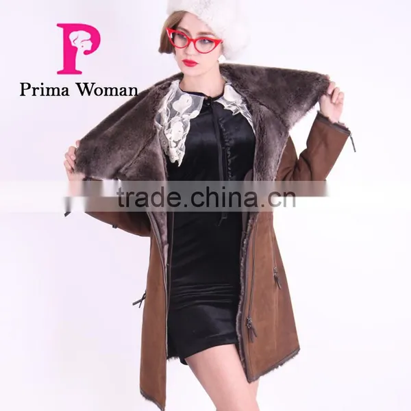 New Design Used Long Winter Women Coat With Medium Length Wool Fur photo-2