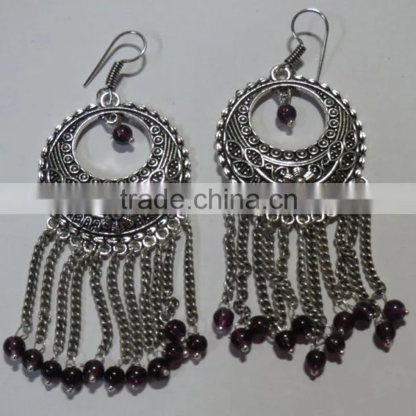 Victorian Style Garnet Gemstone Earrings photo-3