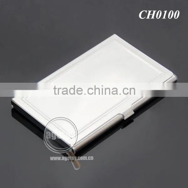 High Quality Pocket Business Card Holder Stainless Steel Plated Silver Concavity Metal Blank Card Case photo-2