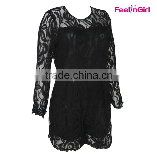 Wholesale Fat Women Black Lace Evening Dress Patterns photo-2