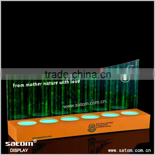 Acrylic With Special Color Painting Built-in Light Wine Display Stand