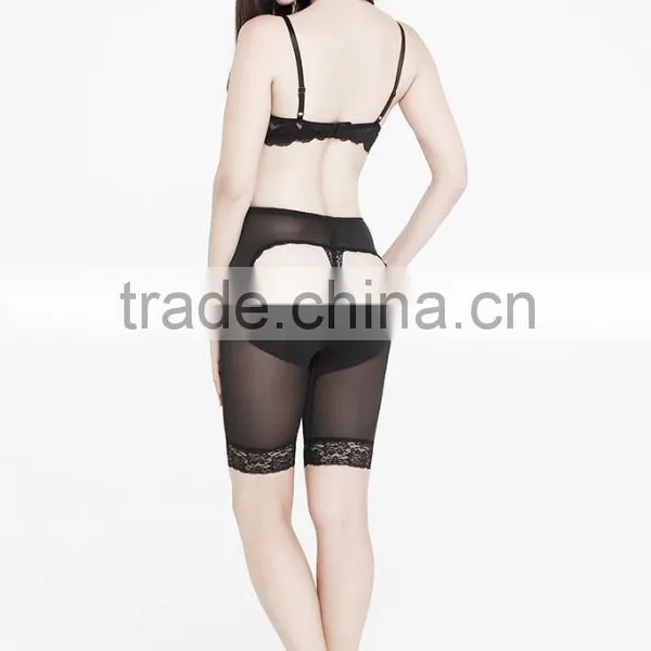 Women's Lace Trim Mesh Fabric Leg Wrap Invisible Booty Lifter photo-3