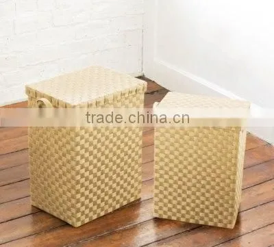 Unique Plastic Woven Storage Tote, Set of 2 photo-2