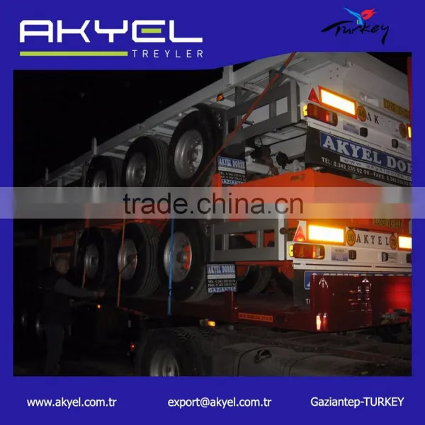Tri Axle 40feet 12500mm Flatbed Container Semi Trailer,trailer Container,trailer Chassis,container Lorry for Sale photo-4