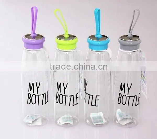 560ml Water Drinking Bottle, Plastic Water Bottle With Lanyard