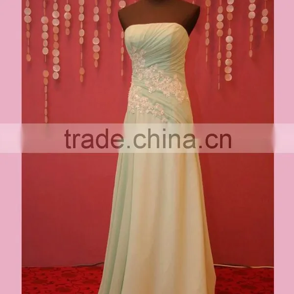 Two Tone Lace Pattern Prom Dress With Low Back