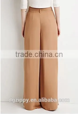 2015 New Arrival China Wholesale Trousers Fabric ,belted Wide Leg Pants for Woman Quality Choice photo-3