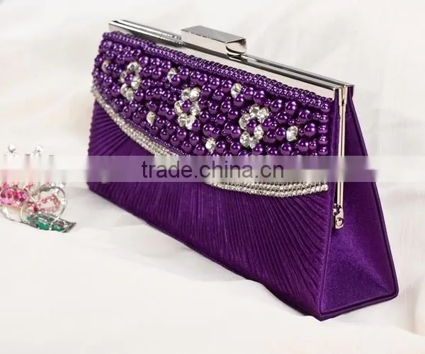 Ladies Beaded Evening Satin Party Bag photo-2