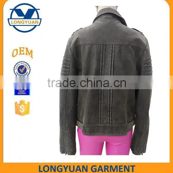 Wholesale Hot Sale New Material Fashion Style pu Leather Jacket for Woman photo-2