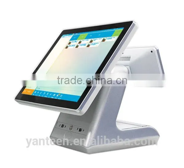 Silver Color 15inch Supermarket All in One Touch Screen POS System With Aluminum Alloy Casing photo-2