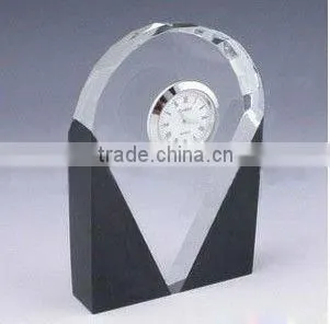 crystal custom clock with black