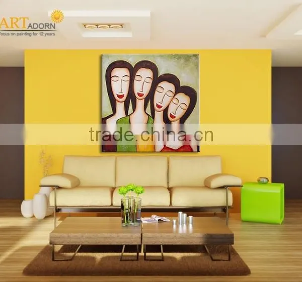 Colorful Women Abstract Paintings Faces on Canvas photo-2