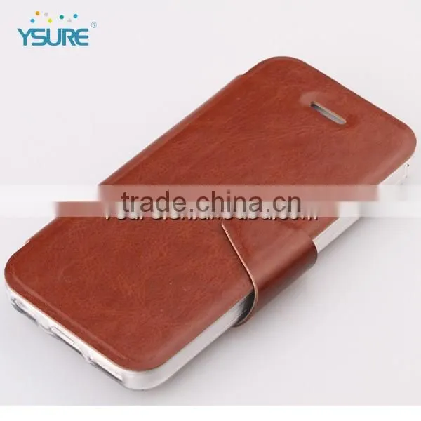 2016 Hot Sales Slim PU Leather Case for Iphone6 With Big Magnet and Support Stand photo-3