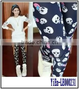 New Fashion Vintage Skull Pants Full Body Women Skull Leggings