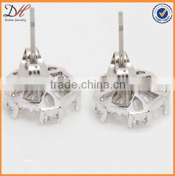 Daihe AAA Zircon Flower Lady Earrings Studs Copper Shining Custom Earrings photo-2