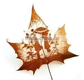 Natural Leaf Carving Picture - Mona Lisa Smile * Foreign Affairs Gifts * World Famous Paintings photo-2