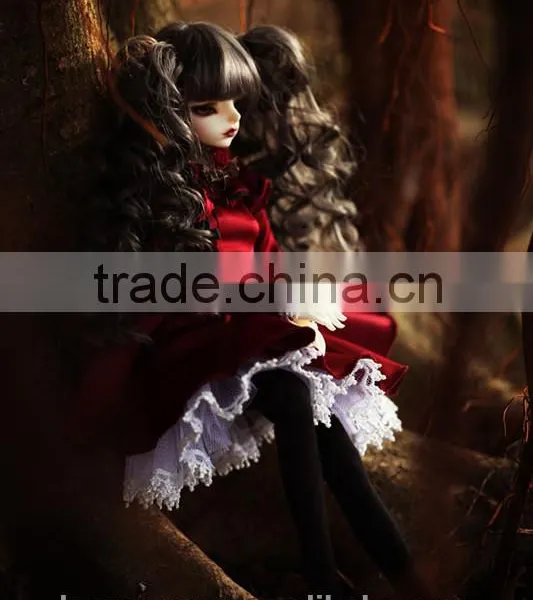 High Quality Dark Brown Deep Curly Lolite 1/4 BJD Doll Wigs photo-4
