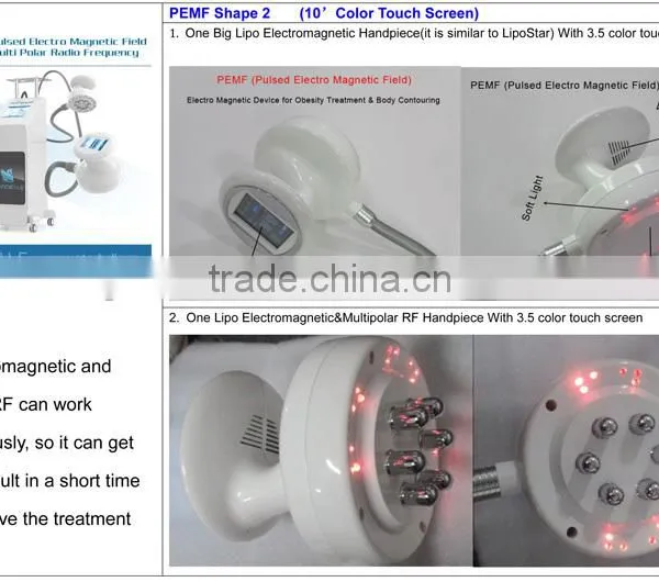 Pemf Dissolve Fat Cellulite Reduction Radio Frequency Lipo Body Shaping Machine - PEMF Shape II photo-3