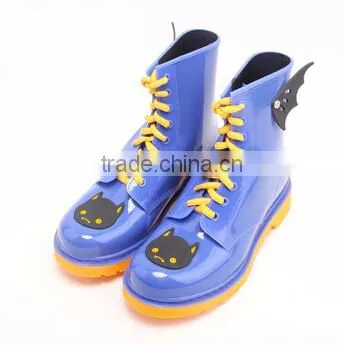 2016 New Design Girls Lovely Solid Martin PVC Rain Boots photo-4