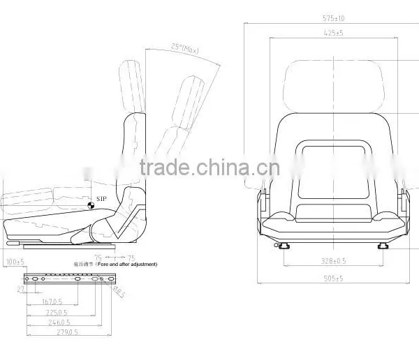 YH-10 High Quality and Durable PVC Backrest Adjustable Forklift Seat photo-3