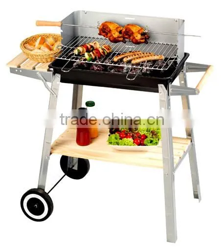 Large Enameled BBQ Grill Trolley photo-6