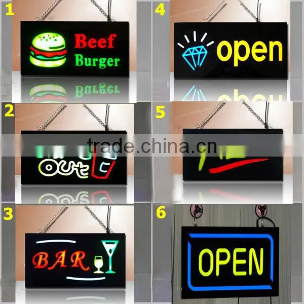 New Design Led Open Sign /acrylic Led Resin Sign , Flash RGB Light With Remote .12V/1A photo-2