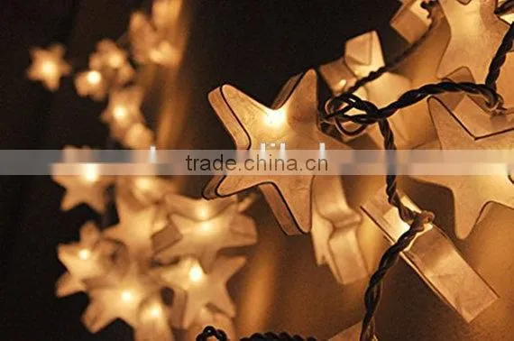 Handmade 20 Star White Color Paper String Lights Wedding Hanging Party Bedroom Fairy Lights photo-2