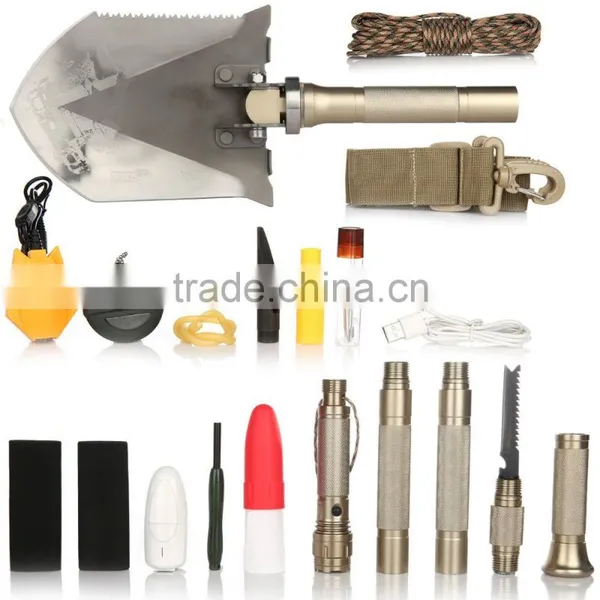 Winter Car Emergency Survival Kit Multifunctional Shovel With Hammer Knife Flashligh Fire Starter photo-2