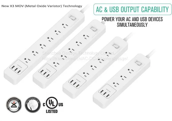 UL Listed Surge Protector Us Multi Function Extension Socket With 4 AC Outlet photo-2