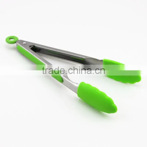 Green Mini Kitchen Standard Tongs Pasta Meat BBQ Grilling photo-5