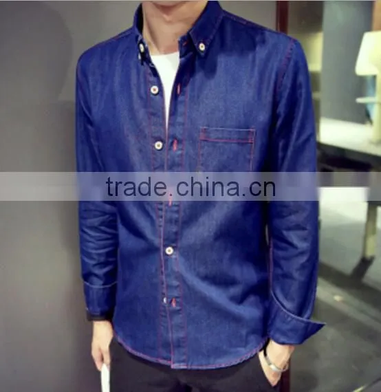 Factory Direct Supply Fashion Man Clothes /High Quality Men Denim Shirt photo-4