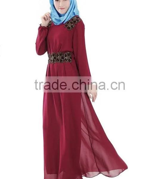 Ourself Factory Wholesale Latest Design Long Sleeve Muslim Evening Dress photo-3