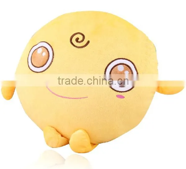 OEM Applique Yellow Funny Custom Wholesale Custom Whatsapp Emoji Pillow photo-3