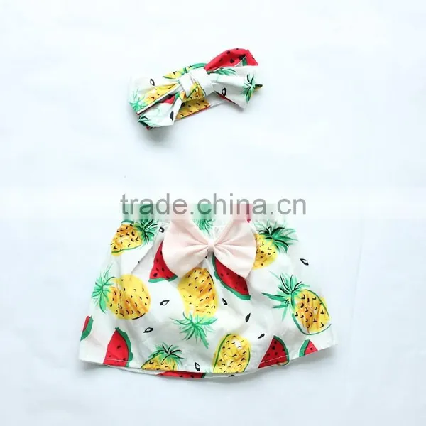 Newborn Baby Girl Floral Bows Skirts Wholesale Cotton China Mini Skirts photo-4
