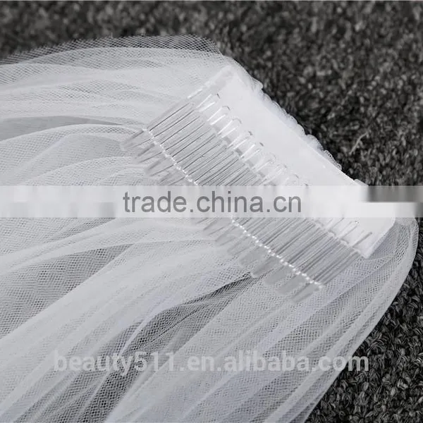 2017 Wholesale Wholesale White Wedding Lace Bridal Veils Fashionable Long Tulle Bridal Veils photo-6