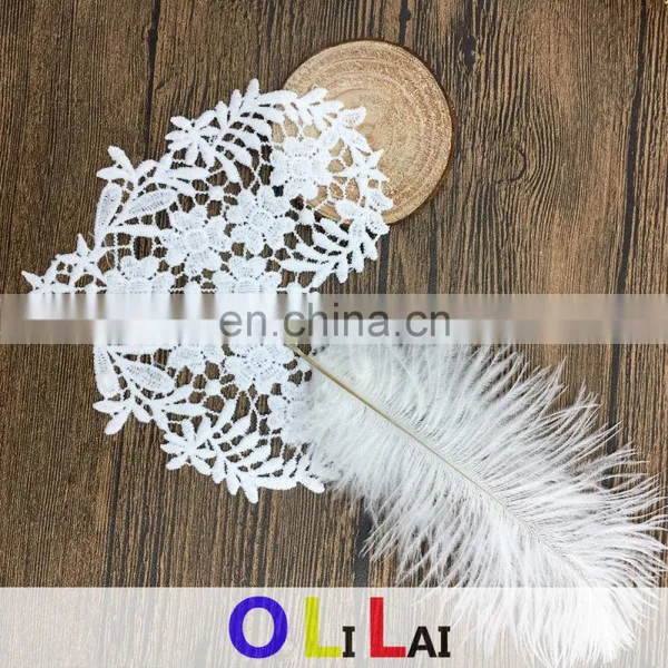 13cm OLNC4019 Sweet Flowers Style Hand Embroidery Designs Milk Polyester Lace photo-3