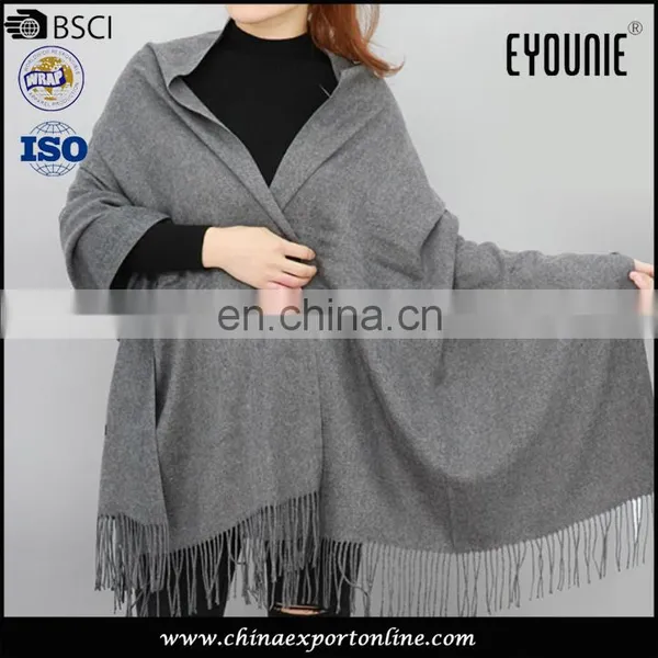 Custom Wholsale in Stock Ladies Grey Soft Long Cotton Shawl