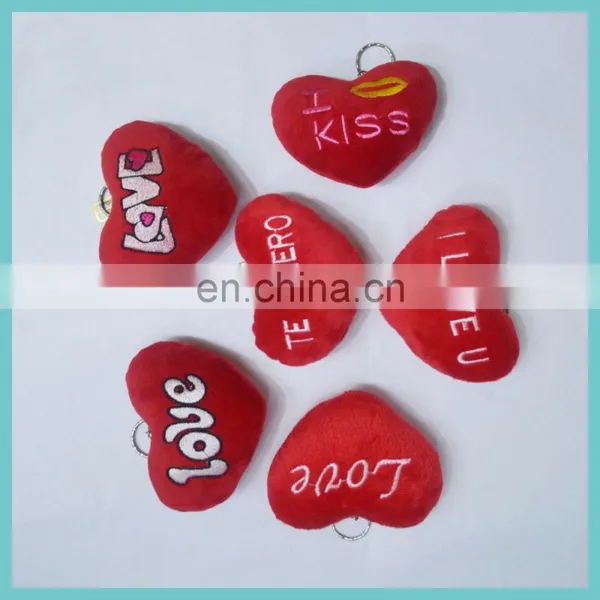 Plush Heart Shape Emoji Keychains Valentine Love Plush Keychains photo-4