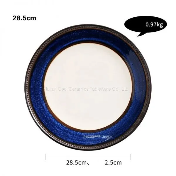 Wholesale Price Creative Blue Under-glazed Ceramic Tableware Set With Mug photo-3