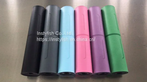 Eco-frinedly Natural Rubber PU Yoga Mat With Customized Alignment Line photo-2