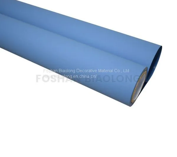 Opaque Anti Scratch Flat Surface Soft Touch Sky Blue Color PVC Vinyl Film For Bedroom Wall Decoration